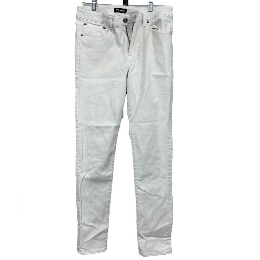EXPRESS Mens Skinny Stretch 30x32 White Skinny Jeans